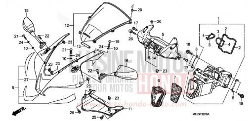 PANNEAU SUPERIEUR CBR600RR8 de 2008